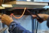 Making Glass Stringers - molten glass